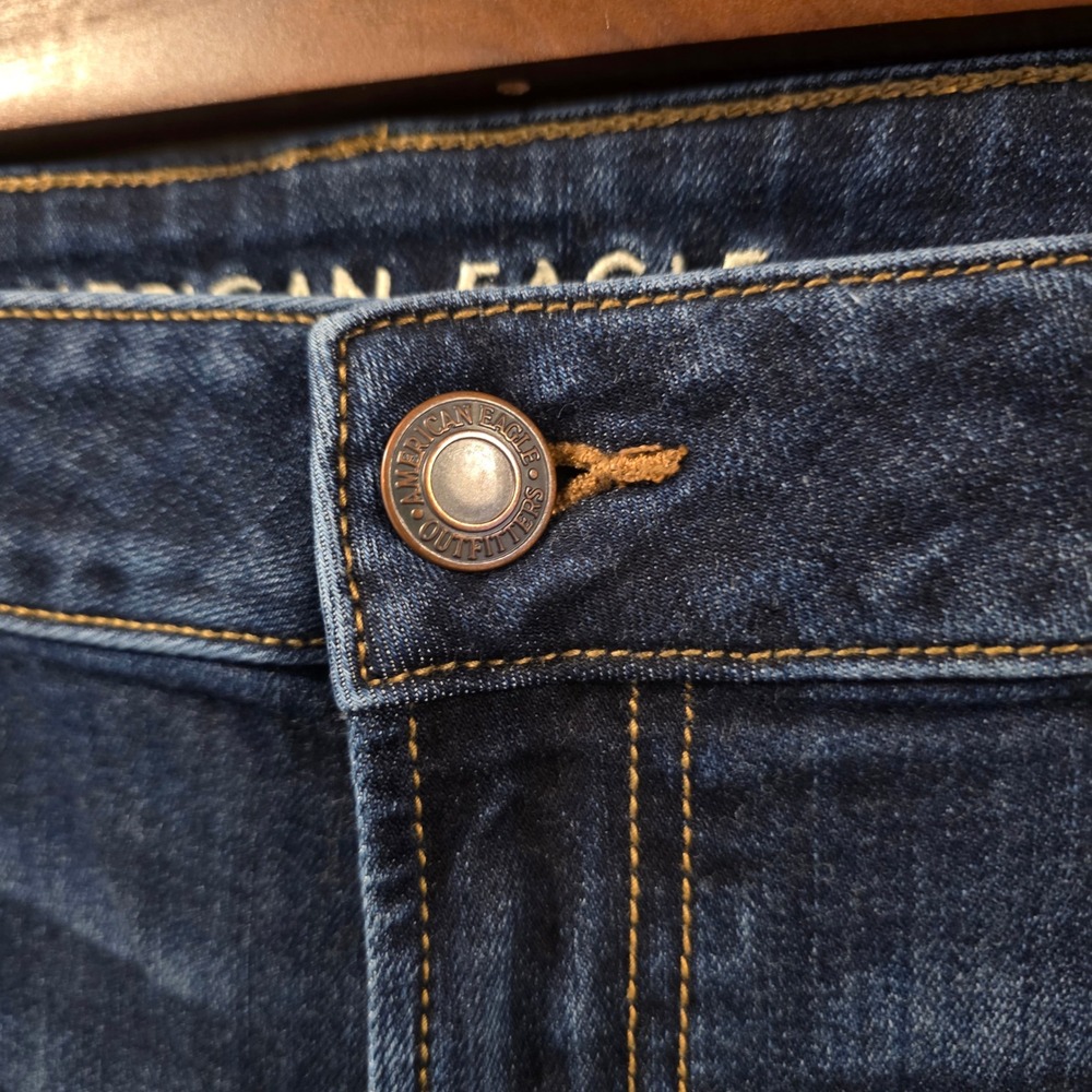 American Eagle Jeans Womens 20 Long Blue Excellent Super Stretch Bootcut Flare - Picture 6 of 12